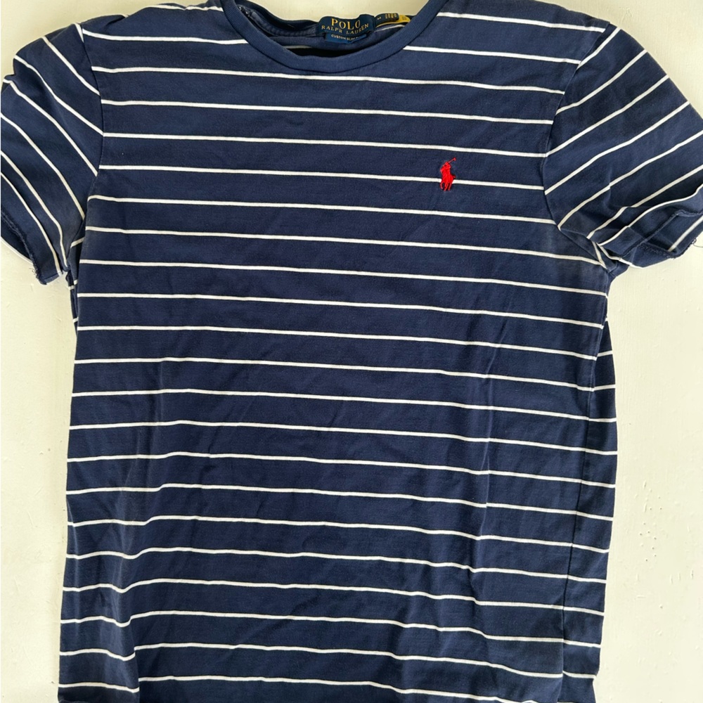 Polo Mens Medium Navy Striped T-Shirt